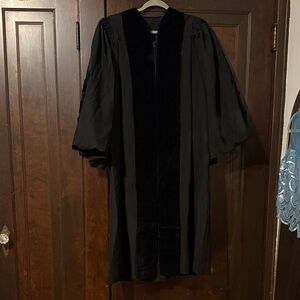 Black Academic Graduation Gown PhD Doctoral Regalia